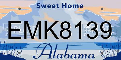 EMK8139 Alabama License Plate