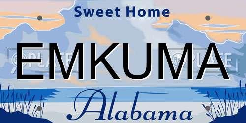EMKUMA Alabama License Plate