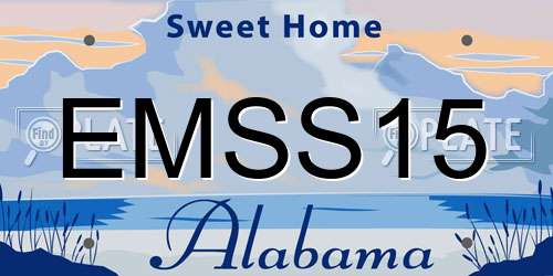 EMSS15 Alabama License Plate