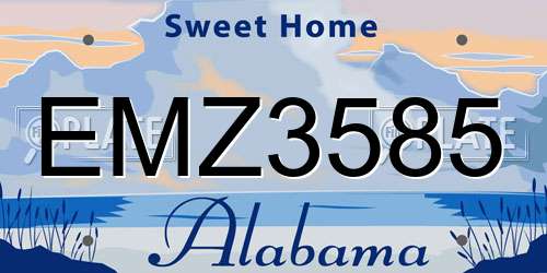 EMZ3585 Alabama License Plate