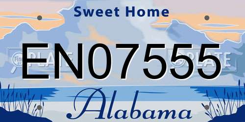 EN07555 Alabama License Plate