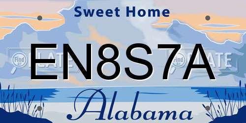 EN8S7A Alabama License Plate