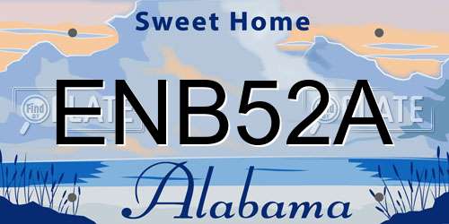 ENB52A Alabama License Plate