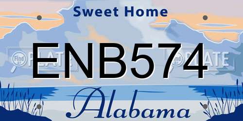 ENB574 Alabama License Plate