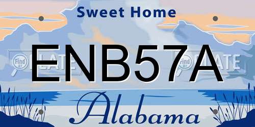 ENB57A Alabama License Plate