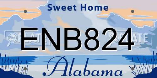 ENB824 Alabama License Plate