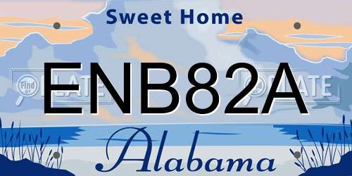 ENB82A Alabama License Plate