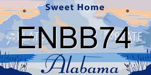 ENBB74 Alabama License Plate