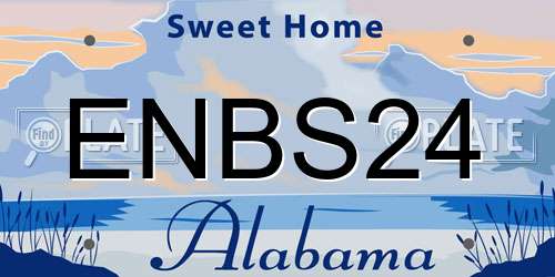 ENBS24 Alabama License Plate