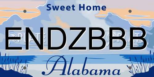 ENDZBBB Alabama License Plate
