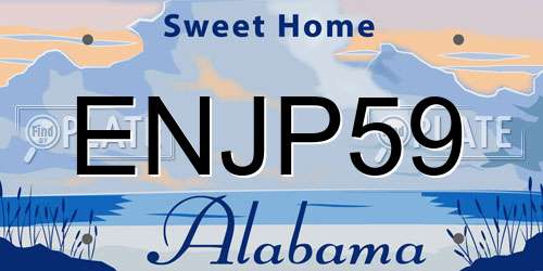 ENJP59 Alabama License Plate