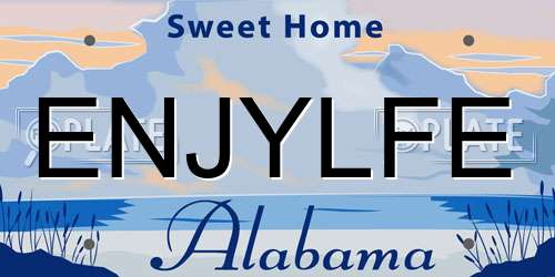 ENJYLFE Alabama License Plate