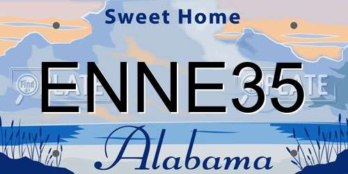 ENNE35 Alabama License Plate