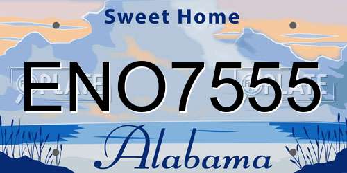 ENO7555 Alabama License Plate
