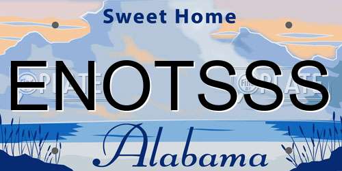 ENOTSSS Alabama License Plate