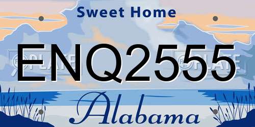 ENQ2555 Alabama License Plate