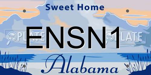 ENSN1 Alabama License Plate