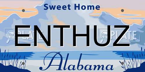 ENTHUZ Alabama License Plate