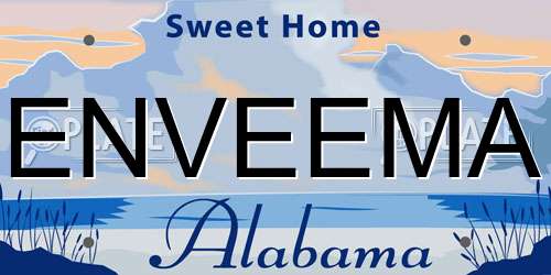 ENVEEMA Alabama License Plate