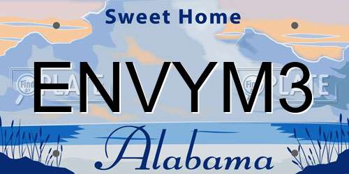 ENVYM3 Alabama License Plate