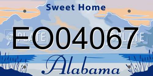 EO04067 Alabama License Plate