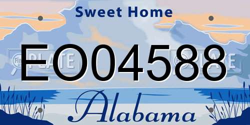 EO04588 Alabama License Plate