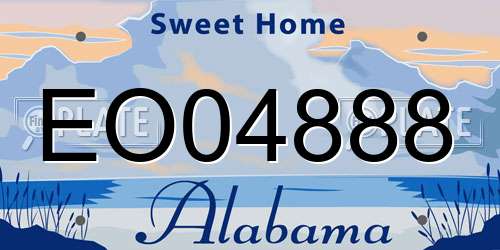 EO04888 Alabama License Plate