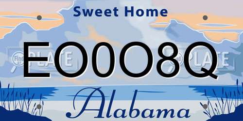 EO0O8Q Alabama License Plate