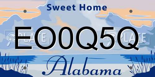 EO0Q5Q Alabama License Plate