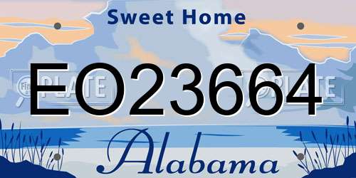 EO23664 Alabama License Plate