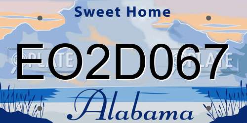 EO2D067 Alabama License Plate