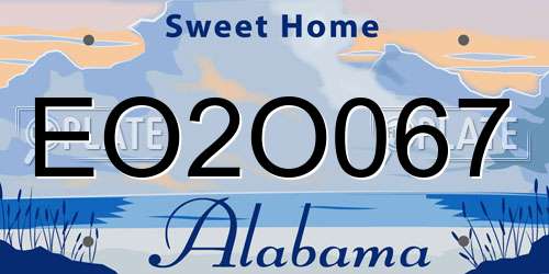 EO2O067 Alabama License Plate