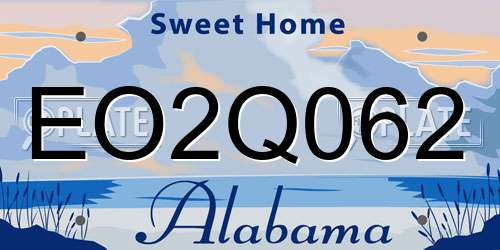 EO2Q062 Alabama License Plate