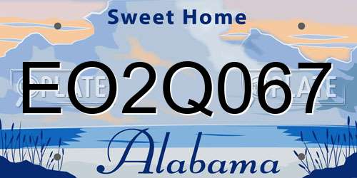 EO2Q067 Alabama License Plate