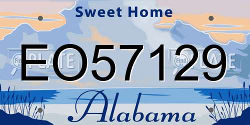 EO57129 Alabama License Plate