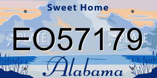 EO57179 Alabama License Plate