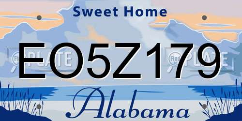EO5Z179 Alabama License Plate