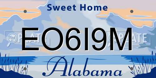 EO6I9M Alabama License Plate