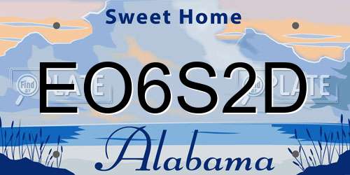 EO6S2D Alabama License Plate