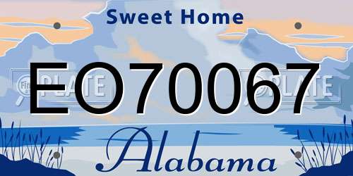 EO70067 Alabama License Plate