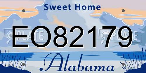 EO82179 Alabama License Plate