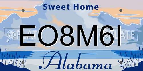 EO8M6I Alabama License Plate