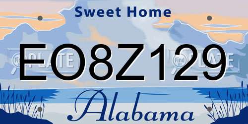 EO8Z129 Alabama License Plate
