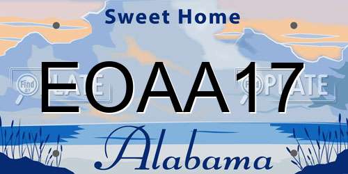 EOAA17 Alabama License Plate