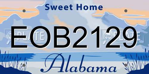 EOB2129 Alabama License Plate