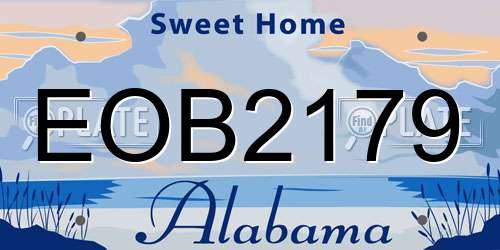 EOB2179 Alabama License Plate