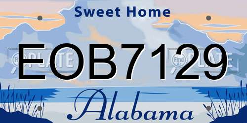 EOB7129 Alabama License Plate