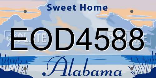 EOD4588 Alabama License Plate