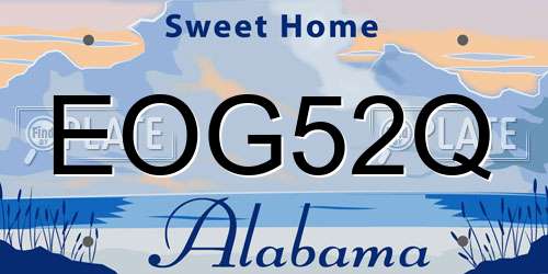 EOG52Q Alabama License Plate