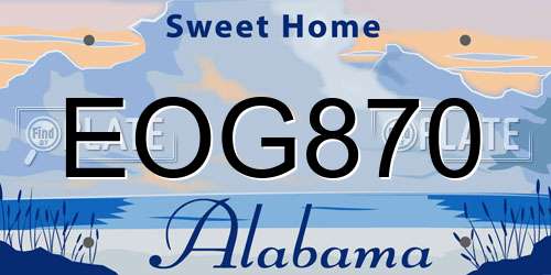 EOG870 Alabama License Plate